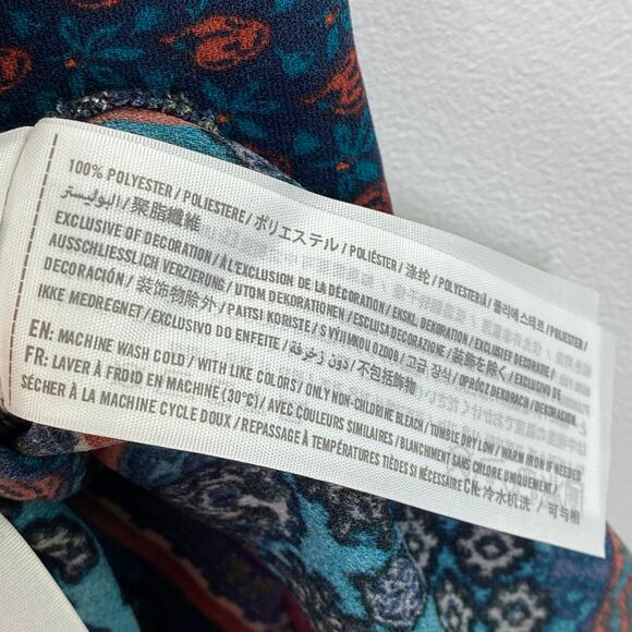 Abercrombi Multi-Color Boho Long Sleeve Dress Women XS Artsy Retro 70s Inspired - Picture 7 of 9